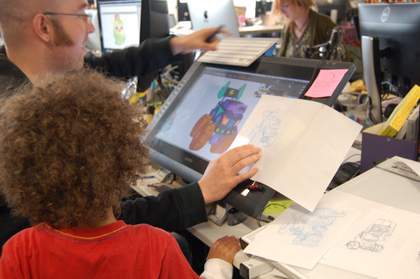 Six year old Jude's visit to the Moshi Monsters studio in London