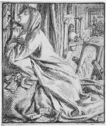 Dante Gabriel Rossetti Illustration for ‘Mariana of the South’ 1857