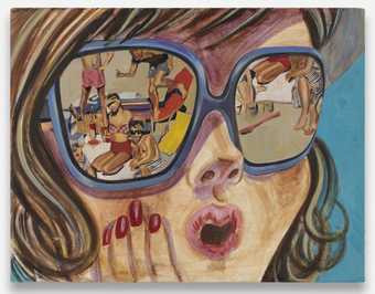 Ella Kruglyanskaya, Girl with Sunglasses 2008 Egg Tempera on panel 356 x 457 mm Courtesy the Artist, and Gavin Brown’s enterprise New York/Rome.