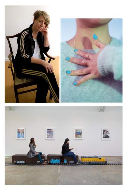 Clockwise from top left Photo of Josephine Pryde, Photo: Dan Mitchell Für Mich 2, 2014, C-print Unframed: 60 x 45 cm (23 5/8 x 17 3/4 in.) Edition of 3  2 AP (SLG-JOP-08391) Courtesy of the artist and Simon Lee Gallery, London; Reena Spaulings Fine Art,