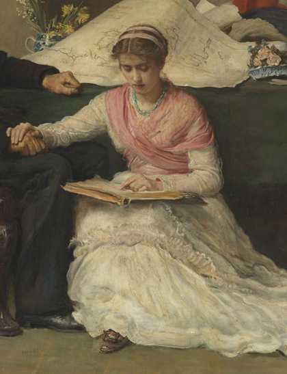 Figure from John Everett Millais The Northwest Passage before treatment