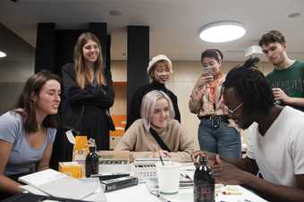 A group gathered around a table