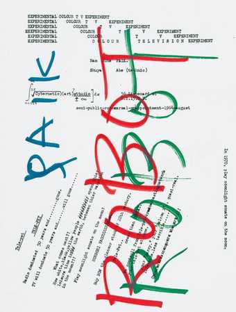 Invitation to John Cages Experimental Colour TV Experiment overwritten by Nam June Paik 1993