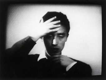 Video still from Nam June Paiks contribution to Karl Stockhausens Originale performances filmed by Wolfgang Ramsbott 1961