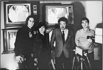 John Lennon Yoko Ono Nam June Paik and Shuya Abe at the Galeria Bonino New York 23 November 1971