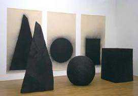 David Nash Pyramid, Sphere & Cube 1997-8