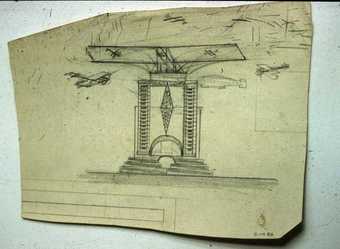 Naum Gabo Sketch for a Tower with an Aircraft Carrier Platform c.1924