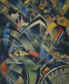 Christopher Nevinson The Arrival exhibited 1914