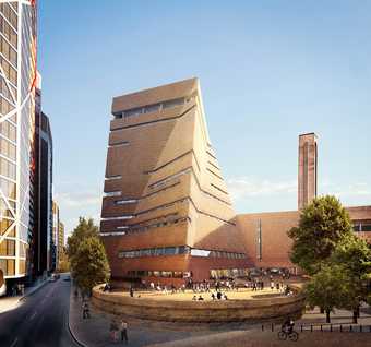 An architectural concept view of the new Tate Modern building during the day