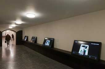 Tate Britain digital archive screens corridor