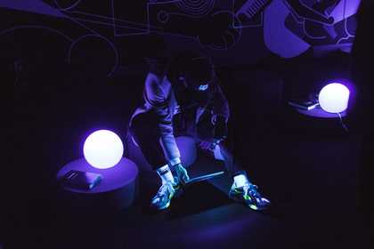 Photo of the artist Nástio Mosquito during "No.One.Gives.A.Mosquito’s.Ass.About.Trabalho.De.Preto", performed at Hangar, Lisbon in 2019.