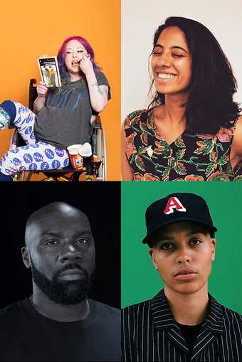 collage of four portraits of the panellists, Jackie Hagan, Roshni Goyate, Michael 'Mikey J' Asante and Kai-Isaiah Jamal