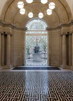 No Title by Richard Wright, view of flooring and window in Tate Britain