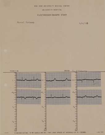Brian O’Doherty Portrait of Marcel Duchamp: Mounted Cardiogram 4/4/66 1966
