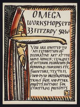 A private view card probably designed by Duncan Grant for the opening exhibition at the Omega Workshops in 1913 © Henrietta Garnett. All rights reserved