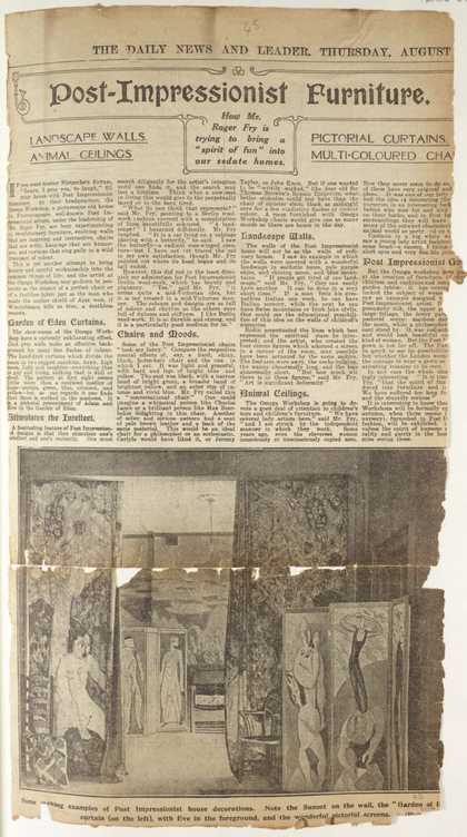 Daily News and Reader press cutting about the Omega Workshops, Tate Archive