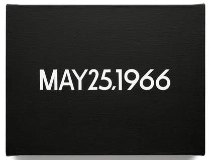 May 25 1966 from Today Series No 89 A rocket scientist was killed by a foreign made 25 caliber pistol Columbus Ohio painting of the date May 25 1966 in white text on a black background