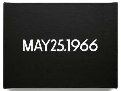 May 25 1966 from Today Series No 89 A rocket scientist was killed by a foreign made 25 caliber pistol Columbus Ohio painting of the date May 25 1966 in white text on a black background