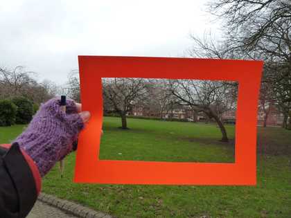 Cardboard viewing frame