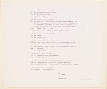 Emmett Williams’s interview produced as part of Liliana Porter’s Wrinkle 1968