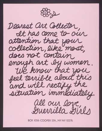 Guerrilla Girls, Dearest Art Collector 1986
