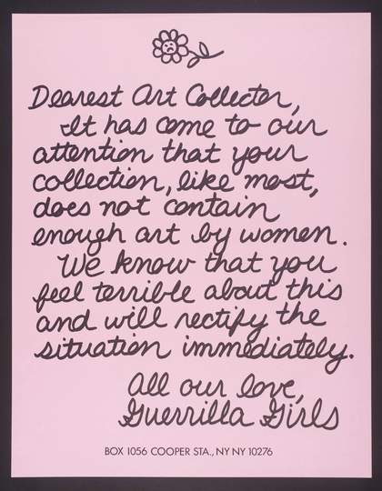 Guerrilla Girls, Dearest Art Collector 1986