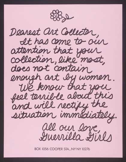 Guerrilla Girls, Dearest Art Collector 1986