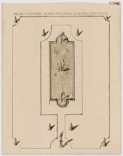 Pablo Bronstein Design for a Grand Parterre with fountain for the front lawn of Tate Britain, Pimlico 2008