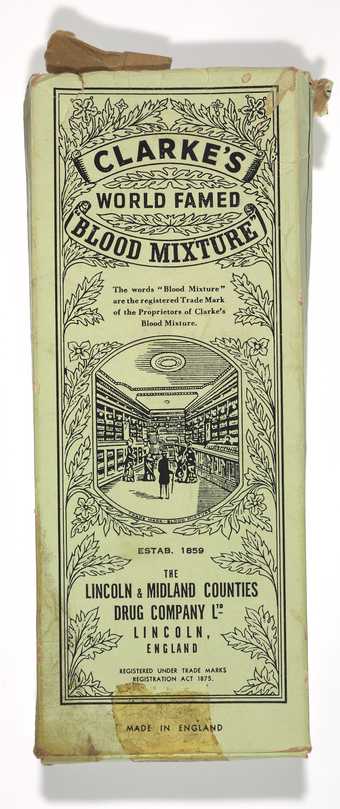 Packaging for Clarke's World-Famed Blood Mixture, c.1920s