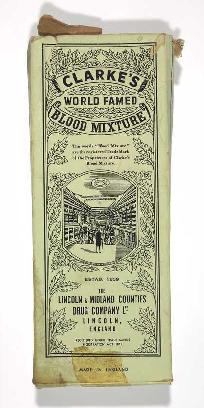 Packaging for Clarke's World-Famed Blood Mixture, c.1920s