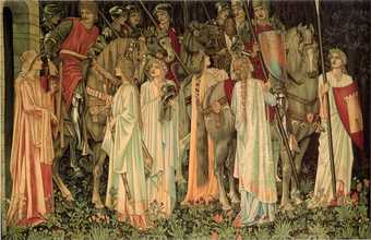 Edward Coley Burne-Jones The Arming and Departure of the Knights of the Round Table and the Quest for the Holy Grail Pre-Raphaelite tapestry