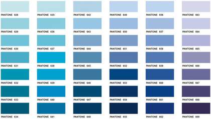Pantone swatches Agnes Martin colour palette blue