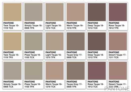 Pantone swatch Agnes Martin colour palette