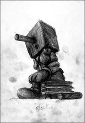 Paul McCarthy Working Drawing for Blockhead