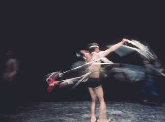 Paul Neagu performing Gradually Going Tornado at the Traverse Theatre, Edinburgh, April 1975_2