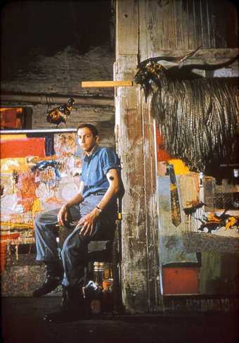 Robert Rauschenberg in his Pearl Street studio