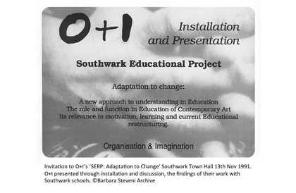 Southwark Education Research Project event invitation. Courtesy of Barbara Steveni personal archive