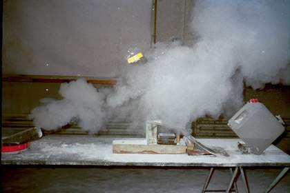 Peter Fischli and David Weiss The Way Things Go 1987 still three