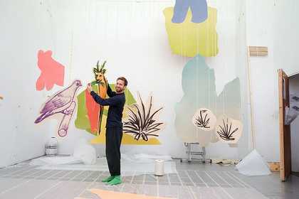 Petrit Halilaj in the studio