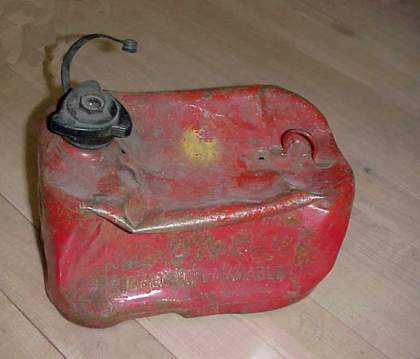 Petrol can, one of the objects from Cornelia Parker's installation Cold Dark Matter: An Exploded View