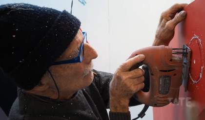 Artist Phillip King in his studio