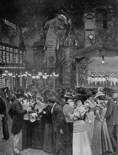 Nineteenth-century Photo Relief of the Garden of the Moulin Rouge 1898