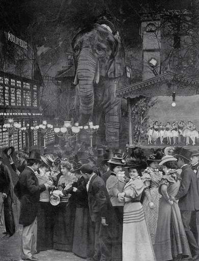 Nineteenth-century Photo Relief of the Garden of the Moulin Rouge 1898 