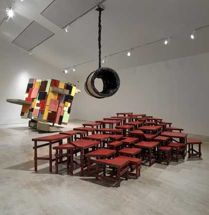 Sculptural installation in a gallery space.