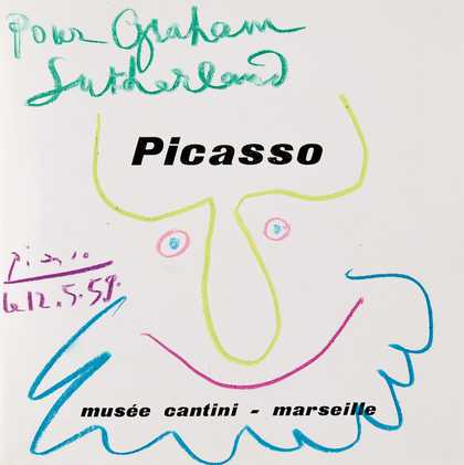 Picasso exhibition catalogue dedicated to Graham Sutherland, 1959