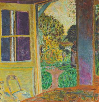 Pierre Bonnard, Door opening onto the Garden, c1924, oil paint on canvas, 109 x 104 cm - Private collection, courtesy of Jill Newhouse Gallery, New York