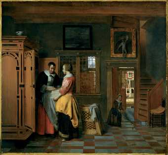 Pieter de Hooch Interior With Woman Beside a Linen Chest 1663