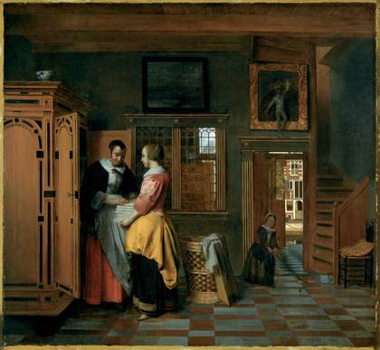 Pieter de Hooch Interior With Woman Beside a Linen Chest 1663