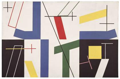 Sophie Taeuber-Arp Six Spaces with Four Small Crosses 1932. Oil paint and graphite on canvas 65 × 100 Kunstmuseum Bern. Gift of Marguerite Arp-Hagenbach