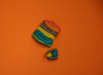 Make layers and interlock the playdough